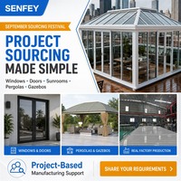 Pergola motorisée en aluminium à lames orientables Senfey Modern 4 saisons avec mur en verre coulissant pour villa, jardin, parc