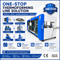Machine de thermoformage entièrement automatique à trois postes pour feuilles PP, PET, PS, PVC avec système de pompage intégré pour contenants alimentaires et cartons à œufs