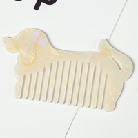 Peine de dientes anchos de acetato en forma de perro bonito de gran oferta, desenreda y alisa el cabello con adorable logotipo personalizado