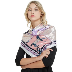 Lmetjingmi — foulard <span class=keywords><strong>en</strong></span> <span class=keywords><strong>soie</strong></span> 90cm <span class=keywords><strong>en</strong></span> Satin pour femme, écharpe, mode d'été <span class=keywords><strong>sauvage</strong></span>, accessoire - Product Image 1