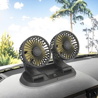 Ventilateur de voiture double tête 12V/24V d'origine, accessoires automobiles pour véhicule, camion, refroidissement d'air, ventilateur USB universel F201