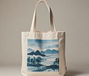 Sac fourre-tout en toile personnalisable Sac à provisions pliable écologique portable et réutilisable confortable et durable avec logo personnalisé - Product Image 6