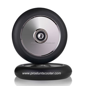 <span class=keywords><strong>Freestyle</strong></span> hollow core white and black Chrome Scooter wheels <span class=keywords><strong>110mm</strong></span> kick Scooter tires with bearing on sale - Product Image 3