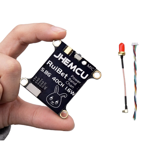 JHEMCU RuiBet Tran-3016W 5.8G 40CH 1.6W Adjustable VTX Long Range Video Transmitter 30x30mm 2-6S for RC Airplane in Stock