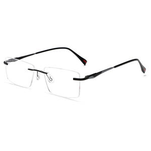 Montures de lunettes sans monture Me2029, rectangulaires, en métal léger, pour hommes, verres transparents, origine Taizhou - Product Image 1