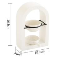 Délicat romantique gypse arc photophore bougeoir huile essentielle tarte brûleur arôme diffuseur four décoration de la maison-blanc