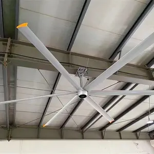 12ft 6.1m 7.3m düşük hızlı yüksek hacimli havalandırma fanı lHVLS arge kalıcı mıknatıs endüstriyel tavan fanı