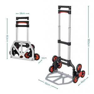 Carrello Pieghevole in Alluminio per Scale 51x41x99.5 Cm Capacità 70 Kg per Trasporto Merci - Product Image 2