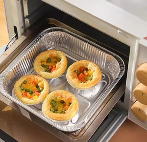 1200ml Square Disposable Eco Friendly Food Packaging <strong>Aluminum</strong> <strong>Containers</strong> with PP Plastic Lid for Catering Use - Product Image 3