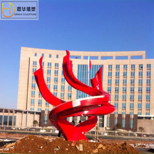 Escultura Abstracta de Fénix Jiahua, Acero Inoxidable, Decoración para Plaza Exterior, Forma Irregular, Montaje en Suelo, Hecha a Mano - Product Image 4