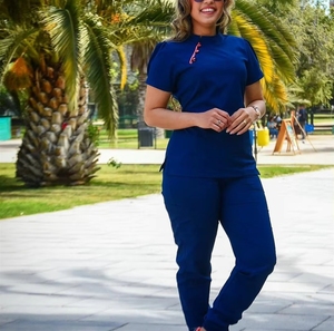 Custom Breathable Spandex Scrubs Uniforms Set with Blouses <strong>Shirts</strong> for Hospital Surgery Nurses Veterinary Clinic Pharmacy Workers - Product Image 3