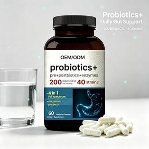 Cápsulas de Probióticos 4 en <span class=keywords><strong>1</strong></span>, 200 Mil Millones de UFC, 40 Cepas, Prebióticos, Postbióticos, Enzimas Digestivas, Salud Intestinal, Suplemento Vegetariano, OEM - Product Image 6