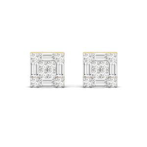 <b>Square</b> Baguette Cut Lab Grown <b>Diamond</b> 10K Gold Plated <b>Earrings</b> Elegant Sparkling Design Trendy for Women Jewelry Gift Classic - Product Image 5