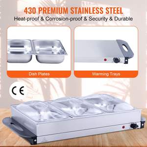 DB Wholesale Portable Stainless Steel Electric <b>Buffet</b> <b>Server</b> <b>Food</b> <b>Warmer</b> 25.6\" X 15\" Chafing Dish Set Temperature Control Part - Product Image 4