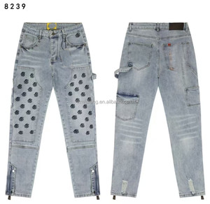 Pantalones Cortos de Mezclilla Unisex de Moda, Estilo Casual, Lavado Vintage, con Bordado Digital de Cinco Puntos y Patrón de Letras Calientes de Verano - Product Image 5