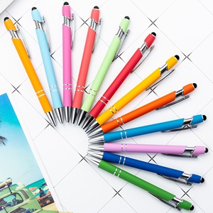 แฟชั่นโปรโมชั่น 2 In 1 Stylus Ballpoint PEN Soft Touch Capacitiveปากกาสัมผัสหน้าจอโลโก้โลหะที่กำหนดเองปากกาลูกลื่นปากกา - Product Image 5