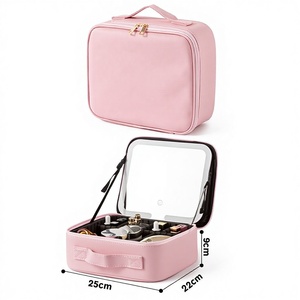Nuovo Modello di Beauty <span class=keywords><strong>Case</strong></span> Apribile in PU con Specchio e Luce LED, Impermeabile, Resistente, Espandibile, Grande Capacità, Portatile per Viaggi - Product Image 4