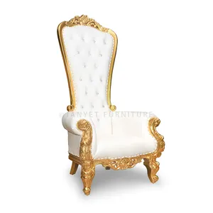 Grosir kursi pernikahan mahkota raja emas untuk kursi Sofa pengantin pria dan wanita