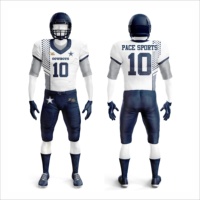 Uniformes de Fútbol Americano Sublimados Transpirables al Mejor Precio, Conjuntos de 2 Piezas con Camisetas de Manga Corta y Pantalones