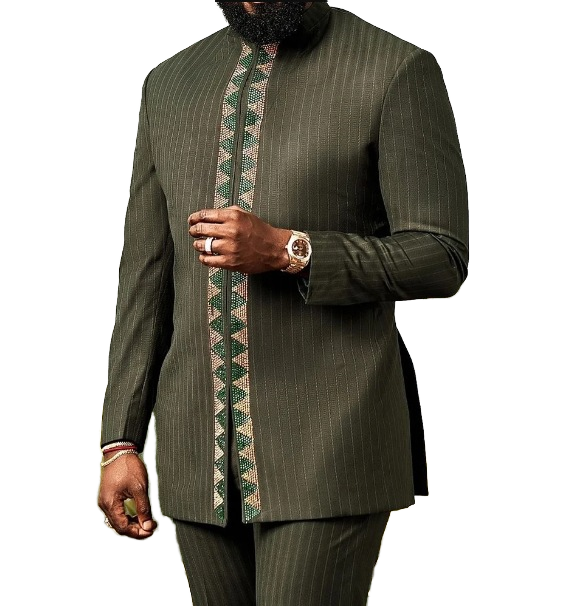 Suit For Men African Suits For Men, Dashiki 2 Piece Set Gold Zimbabwe Wedding Suits For Men