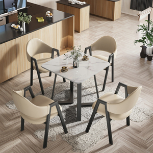 Ánh Sáng Sang Trọng Hiện Đại Đơn Giản Vuông Bàn Ăn Đá Hội Đồng Quản Trị Đàm Phán Ghế Kết Hợp Cho Các Cửa Tiệm Nhỏ Văn Phòng Căn Hộ - Product Image 2