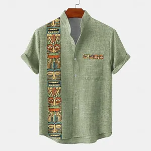 <span class=keywords><strong>T</strong></span>-<span class=keywords><strong>shirt</strong></span> en lin à manches courtes pour homme, respirant, décontracté, imprimé, style hawaïen, plage, streetwear, extérieur, à carreaux, <span class=keywords><strong>grande</strong></span> <span class=keywords><strong>taille</strong></span> - Product Image 5