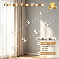 Glissière de rideau en plastique lisse de 6 cm/8 cm, support de glissière de rideau avec cordon robuste, accessoires pour rideaux et stores