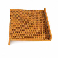 Plateau de lit en rotin tressé, bureau pour ordinateur portable, table de service pliante pour petit-déjeuner, style bambou en rotin PP