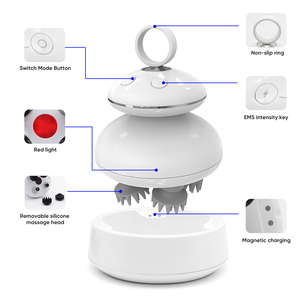 Không thấm nước điện rung tay cầm điện bạch tuộc đầu da đầu massage kích thích bàn chải đầu massager máy - Product Image 2