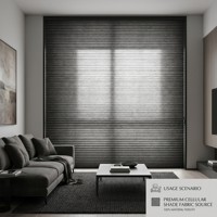 Tissu pour stores alvéolaires imperméable en non-tissé spunlace semi-occultant noir de 25 mm sur mesure