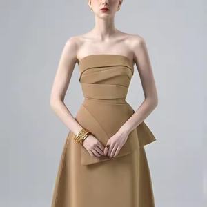 Robe de soirée élégante taille haute, décontractée et évasée, pour femme, collection printemps, fabrication sur mesure - Product Image 4