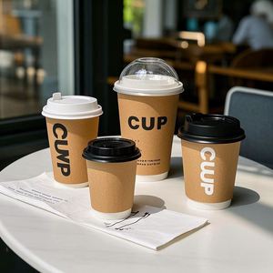 แก้วกาแฟกระดาษสองชั้นแบบใช้แล้วทิ้งกันน้ำขายส่ง |   แก้วแบบนำกลับบ้านสำหรับเครื่องดื่มร้อน/เย็น - Product Image 2