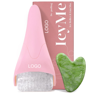 Ensemble d'outils faciaux en glace Gua Sha avec logo personnalisé, réduit les gonflements, soulage les migraines, outil de soin du corps, cadeau de soin personnel - Product Image 1
