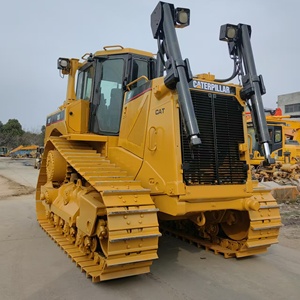 รถดันดินมือสอง Caterpillar D8T สีเหลือง ห้องโดยสารแบบปิด ระบบตีนตะขาบต่อเนื่อง เครื่องยนต์ดีเซล Cummins กำลัง 15 เมตร ความสามารถในการดันดิน 18500 กิโลกรัม - Product Image 3