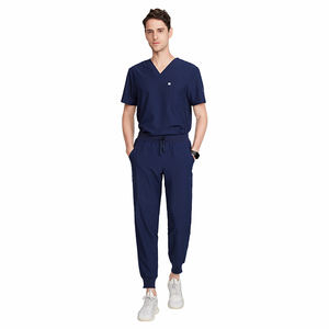 Uniformes Médicos Antiabsorbentes de Tejido con Cuello en V, Personalizados, de Spandex Ecológico, Elásticos en 4 Direcciones, Conjuntos de Uniformes para Enfermeras de Hospital - Product Image 5