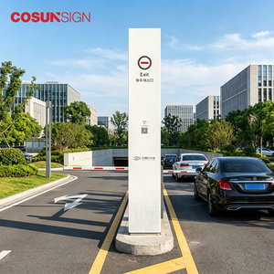 Durable Freestanding <strong>Pylon</strong> Sign Anti Rust Metal <strong>Pylon</strong> Plaque Waterproof Outdoor Direction <strong>Board</strong> for Petrol Station - Product Image 4