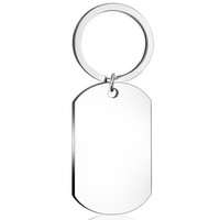 Collier porte-clés en acier inoxydable intéressant européen et américain vintage Carte de marque militaire Carte carrée Coeur de pêche Jardin en métal