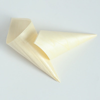 Biodegradable Wooden Gift Cone Disposable Wood Serving Cone for Chocolate Nut Candy Wedding Favor Pack