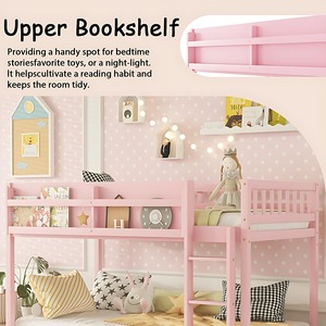 Cama <span class=keywords><strong>litera</strong></span> baja de madera, diseño moderno, ahorradora de espacio, para niños y adultos, fácil de montar, segura, con barandillas, para dormitorio - Product Image 3