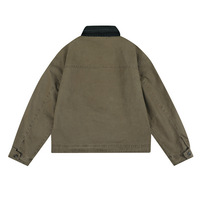 Blouson Bomber Homme Automne Vintage Simple Boutonnage Coupe Ample Motif Cœur Lavé Style Streetwear Couples 3D