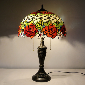 Lightslighting 16 inch kính màu bàn đèn Jewel lightslighting gỗ gụ Đồng bảng đèn - Product Image 2