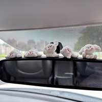 Ornements de tableau de bord de voiture en résine, motif chien dessin animé mignon à visage rouge et corps blanc, pour rétroviseur, console centrale et écran, décorations à poser