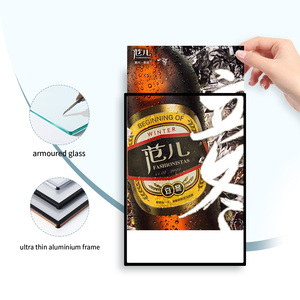 Lámpara de inserción de imagen delgada de tamaño A1, Marco a presión Delgado, luz Led <span class=keywords><strong>para</strong></span> restaurante rápido y tienda de té con leche - Product Image 4