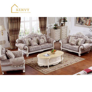 Sofá de Lujo Francés 2023, Sofá Seccional Moderno Clásico Real de 7 Plazas, Muebles de Madera Sólida para Sala de Estar - Product Image 3