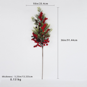 Decoración Navideña Natural y Artificial: Ramas <span class=keywords><strong>de</strong></span> Pino con Bayas Rojas y Nieve Artificial para Árboles <span class=keywords><strong>de</strong></span> Navidad, Proveedor y Fabricante - Product Image 3