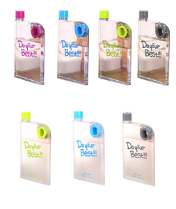 Botella de regalo personalizada, fácil de transportar, con orificio redondo, portátil, esmerilada, a prueba de fugas, taza rectangular, botella de agua de plástico, taza tipo cuaderno, para uso diario. - Product Image 3