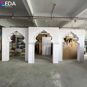 LEDA Wedding Birthday Decor New Arrival Customized Detachable White Indian Wind Large Stage Acrylic <b>Backdrop</b> - Product Image 1