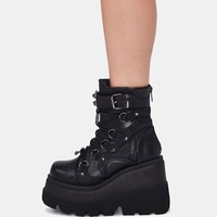 Luxe Sexy grande taille à lacets dames Martin chaussures plate-forme gothique talons hauts femmes bottines