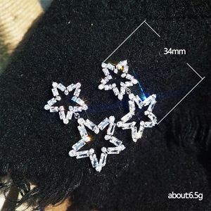 Pendientes de Estrella para Mujer, Estilo Coreano, Pentagrama Hueco, Joyería Chic de Moda, Regalo para Fiesta - Product Image 5