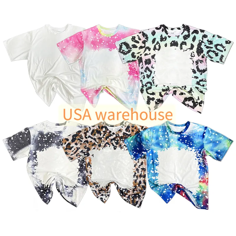 USA warehouse fast free shipping S-5XL colored DIY T-Shirt Blank screen prints sublimation Blank T Shirt white polyester Shirts